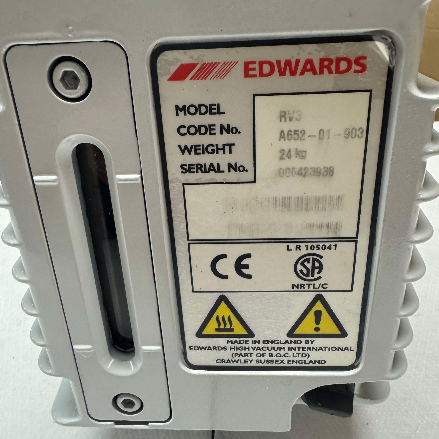 Reconditioned Edwards RV3 Rotary Vane Pump